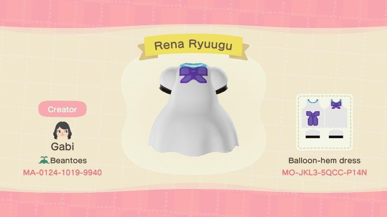 Animal Crossing Design Code: MO-JKL3-5QCC-P14N Rena Ryuugu
