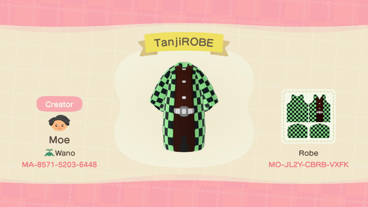 Animal Crossing Design Code: MO-JL2Y-CBRB-VXFK TanjiROBE
