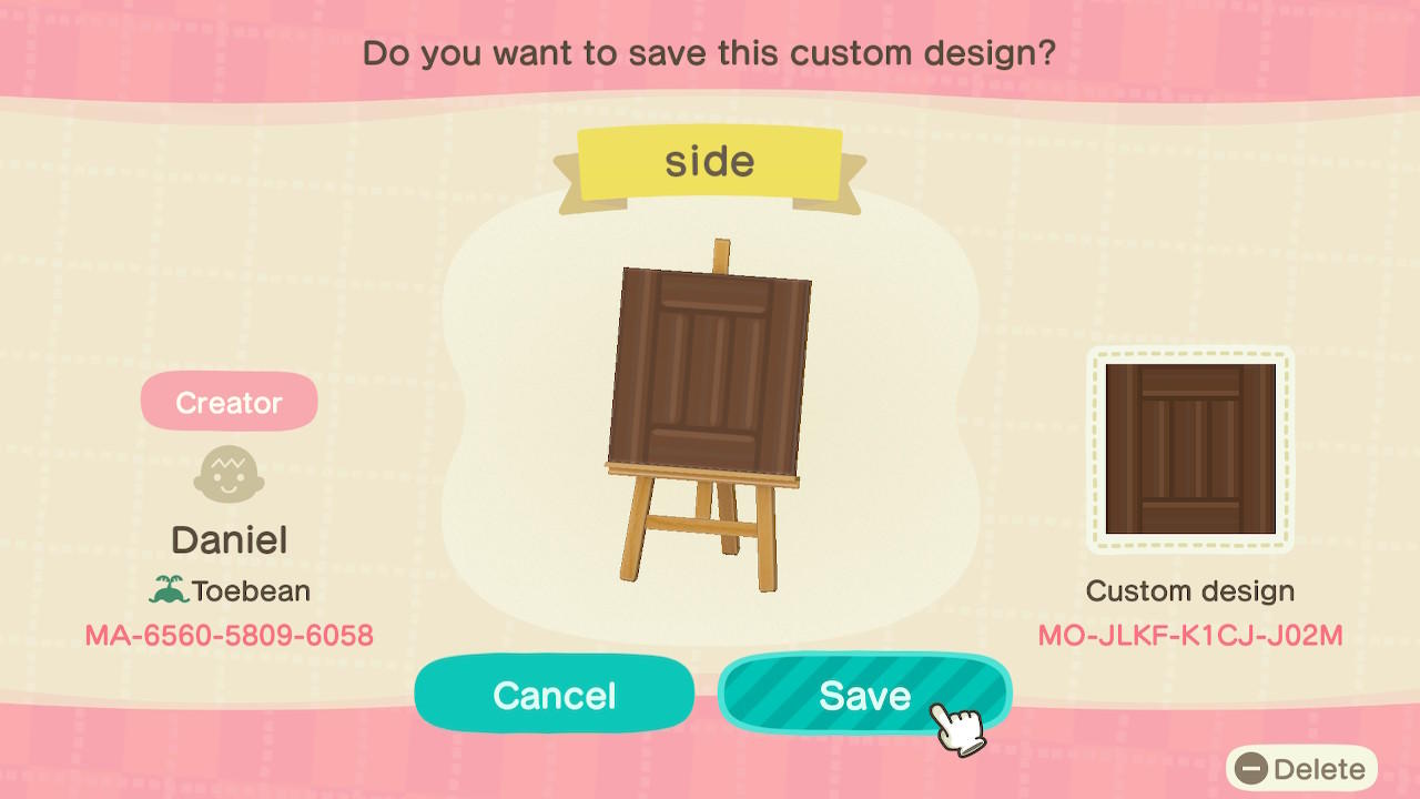 Animal Crossing Design Code: MO-JLKF-K1CJ-J02M Wooden Border
