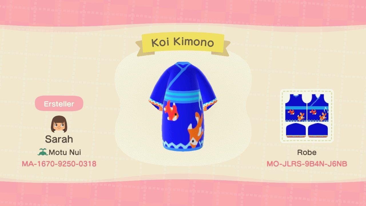 Animal Crossing Design Code: MO-JLRS-9B4N-J6NB Koi Kimono