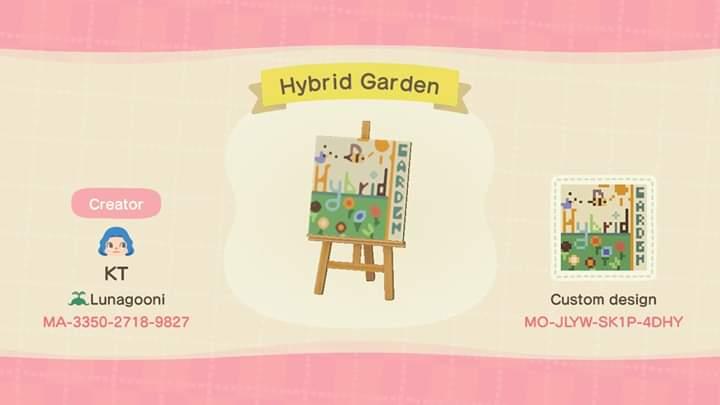 Animal Crossing Design Code: MO-JLYM-SK1P-4DHY Hybrid Flower Garden