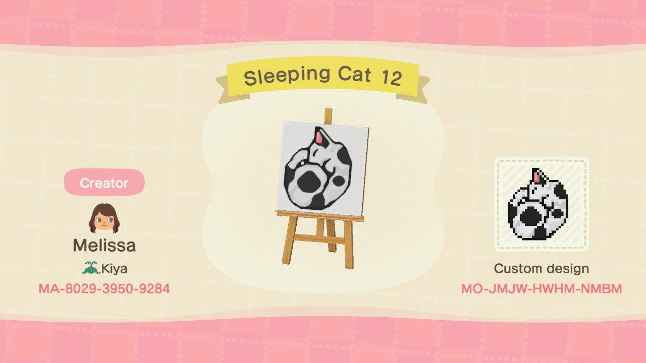 Animal Crossing Design Code: MO-JMJW-HWHM-NMBM Sleeping Cat 12