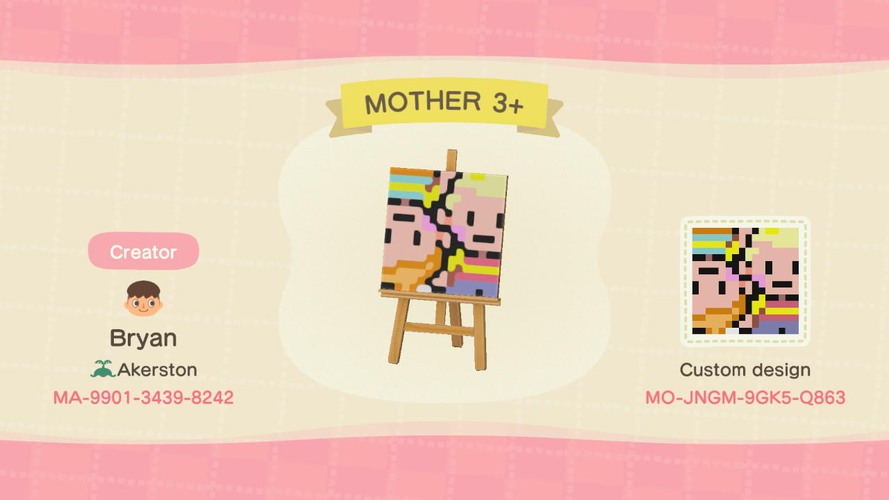 Animal Crossing Design Code: MO-JNGM-9GK5-Q863 MOTHER 3+ Album Art