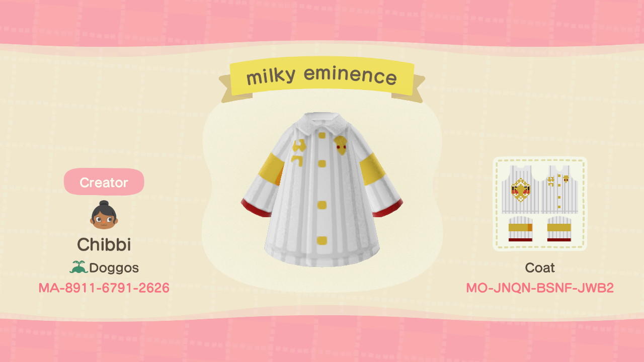 Animal Crossing Design Code: MO-JNQN-BSNF-JWB2 Milky eminence