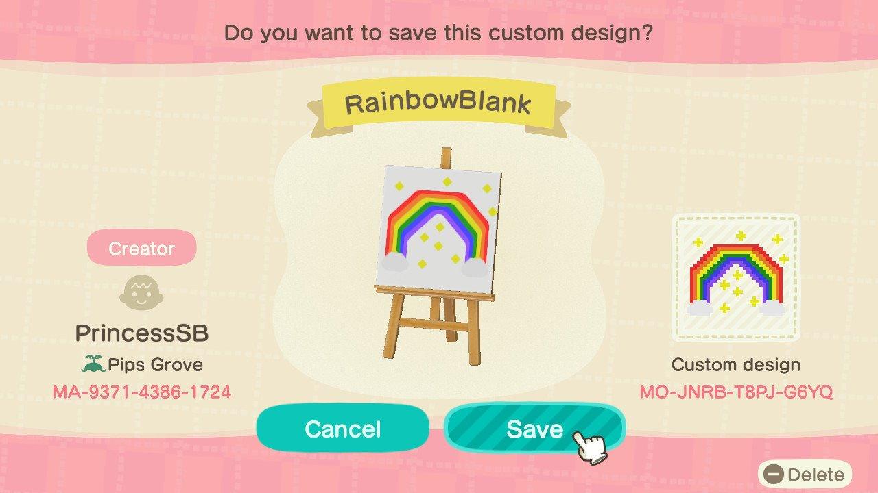 Animal Crossing Design Code: MO-JNRB-T8PJ-G6YQ Rainbow Stars Design