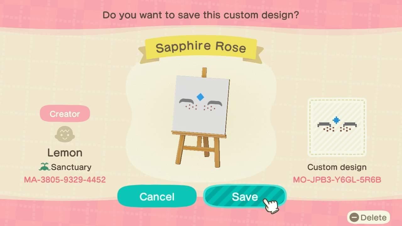 Animal Crossing Design Code: MO-JPB3-Y6GL-5R6B Sapphire Rose