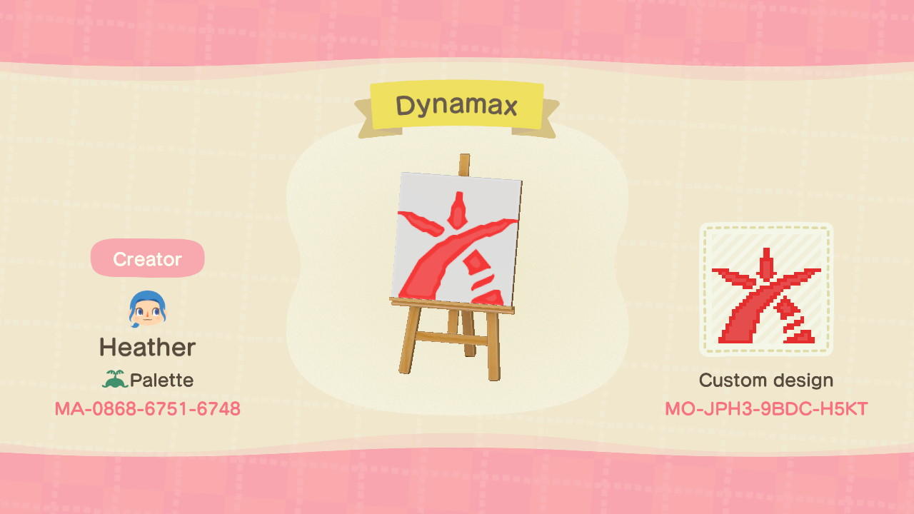 Animal Crossing Design Code: MO-JPH3-9BDC-H5KT Dynamax