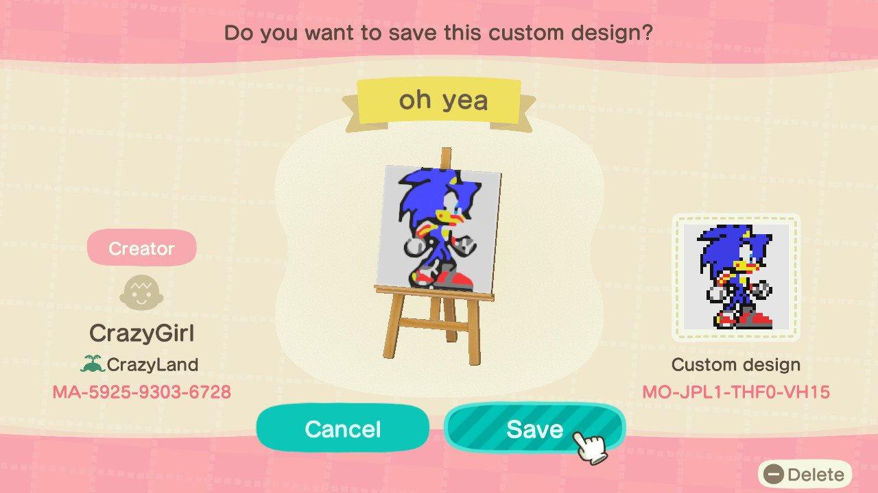 Animal Crossing Design Code: MO-JPL1-THF0-VH15 oh yea