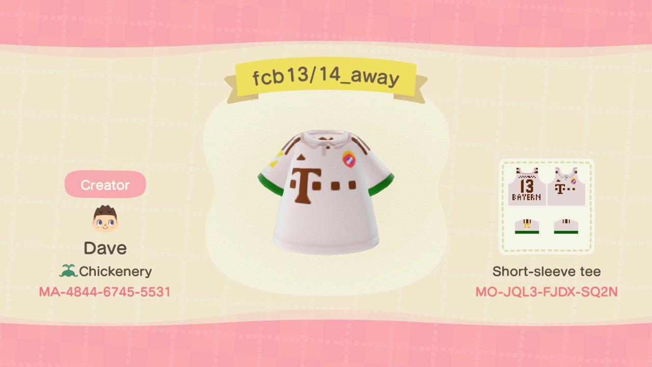 Animal Crossing Design Code: MO-JQL3-FJDX-SQ2N FC Bayern 13/14 Away