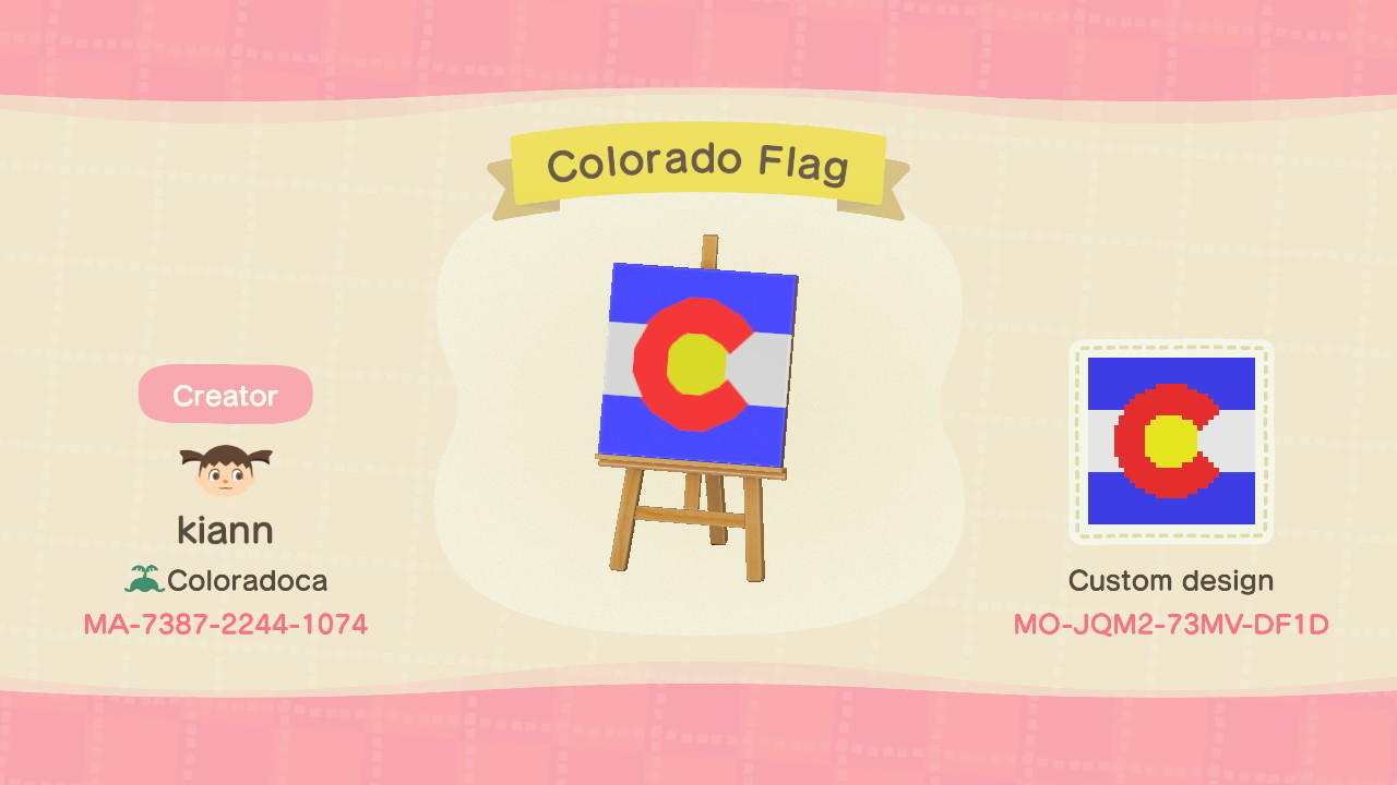 Animal Crossing Design Code: MO-JQM2-73MV-DF1D Colorado Flag