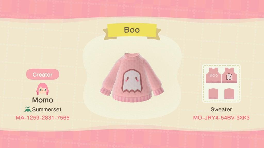 Animal Crossing Design Code: MO-JRY4-54BV-3XK3 Boo