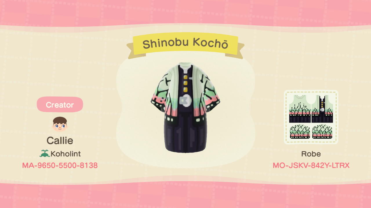 Animal Crossing Design Code: MO-JSKV-842Y-LTRX KnY - Shinobu Kocho