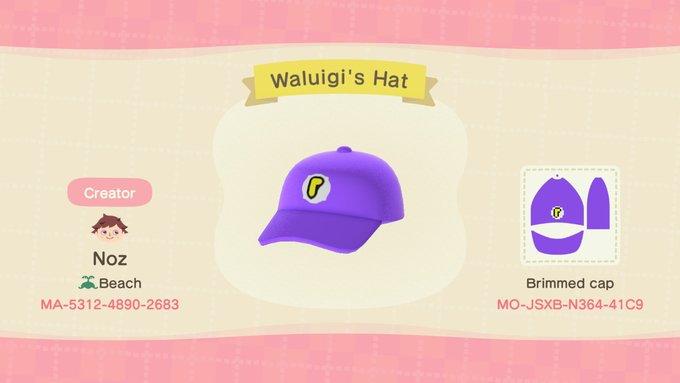 Animal Crossing Design Code: MO-JSXB-N364-41C9 Waluigi&#39;s Hat