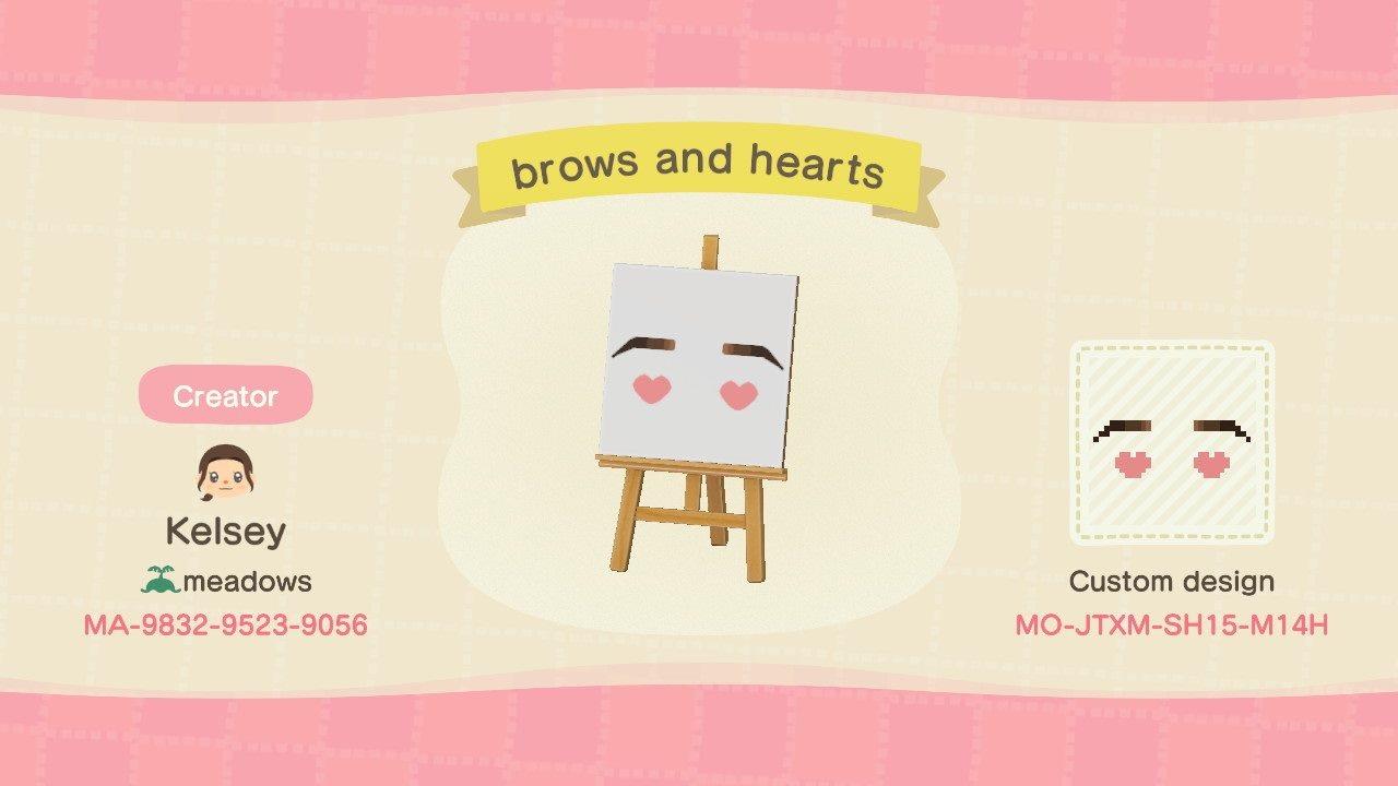Animal Crossing Design Code: MO-JTXM-SH15-M14H browns and hearts