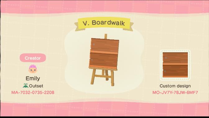 Animal Crossing Design Code: MO-JV7Y-78JW-6MF7 V. Boardwalk