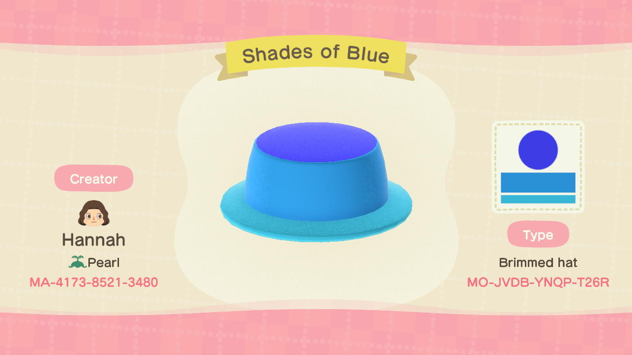 Animal Crossing Design Code: MO-JVDB-YNQP-T26R Shades of Blue