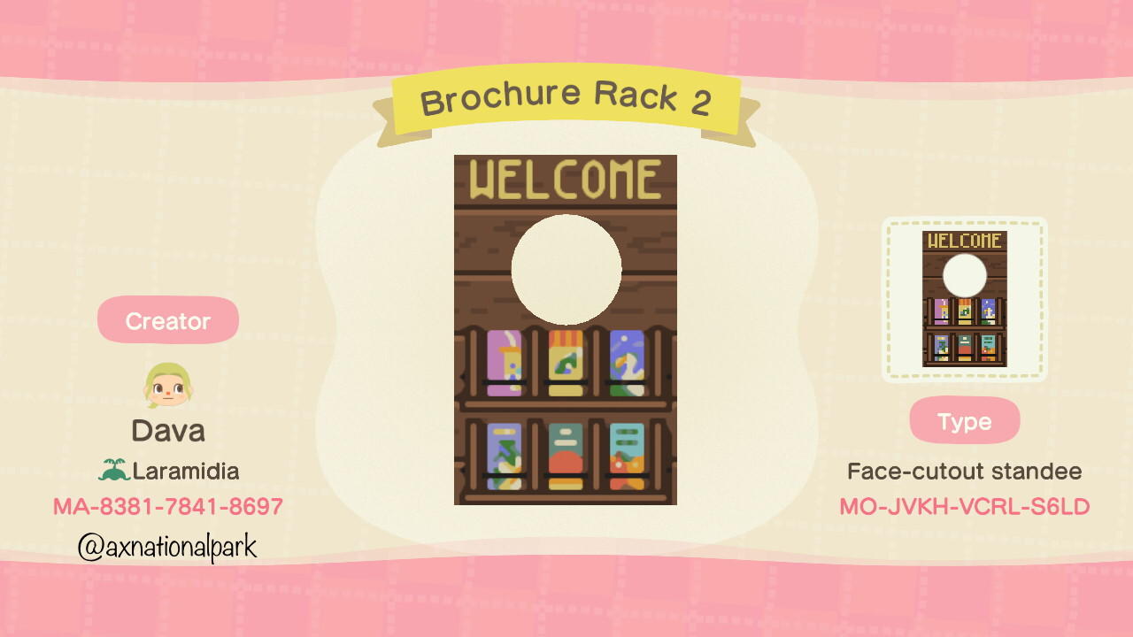 Animal Crossing Design Code: MO-JVKH-VCRL-S6LD Brochure Rack 2