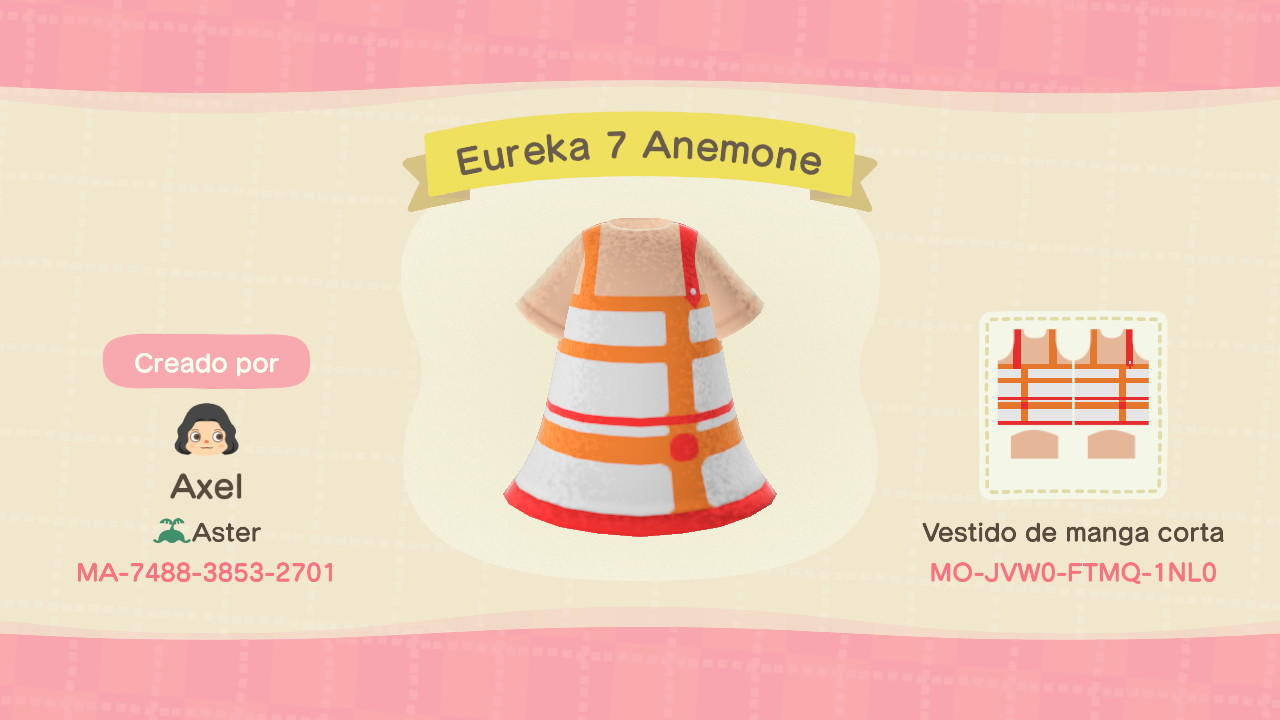 Animal Crossing Design Code: MO-JVW0-FTMQ-1NL0 Eureka 7 Anemone