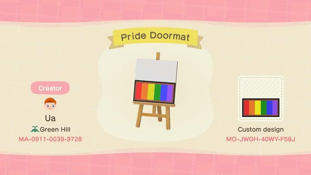 Animal Crossing Design Code: MO-JWGH-40WY-F58J Pride Doormat
