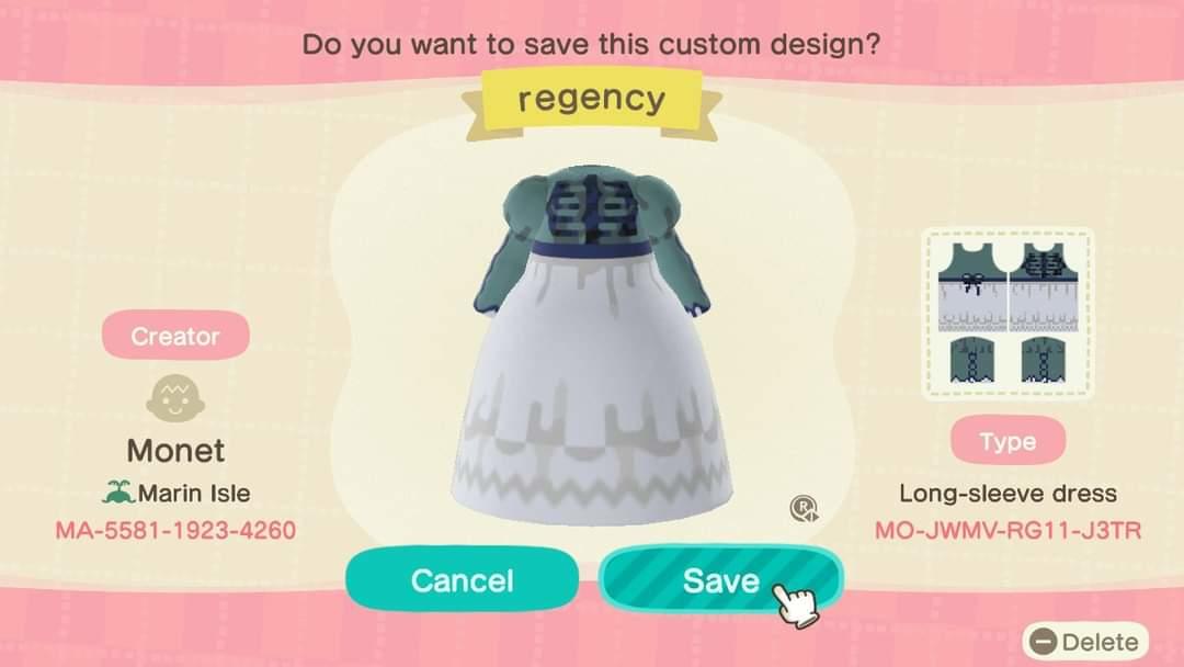 Animal Crossing Design Code: MO-JWMV-RG11-J3TR regency