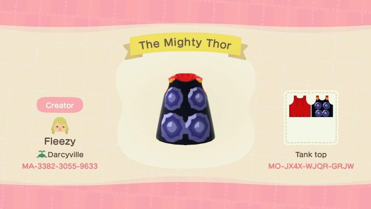 Animal Crossing Design Code: MO-JX4X-WJQR-GRJW The Mighty Thor
