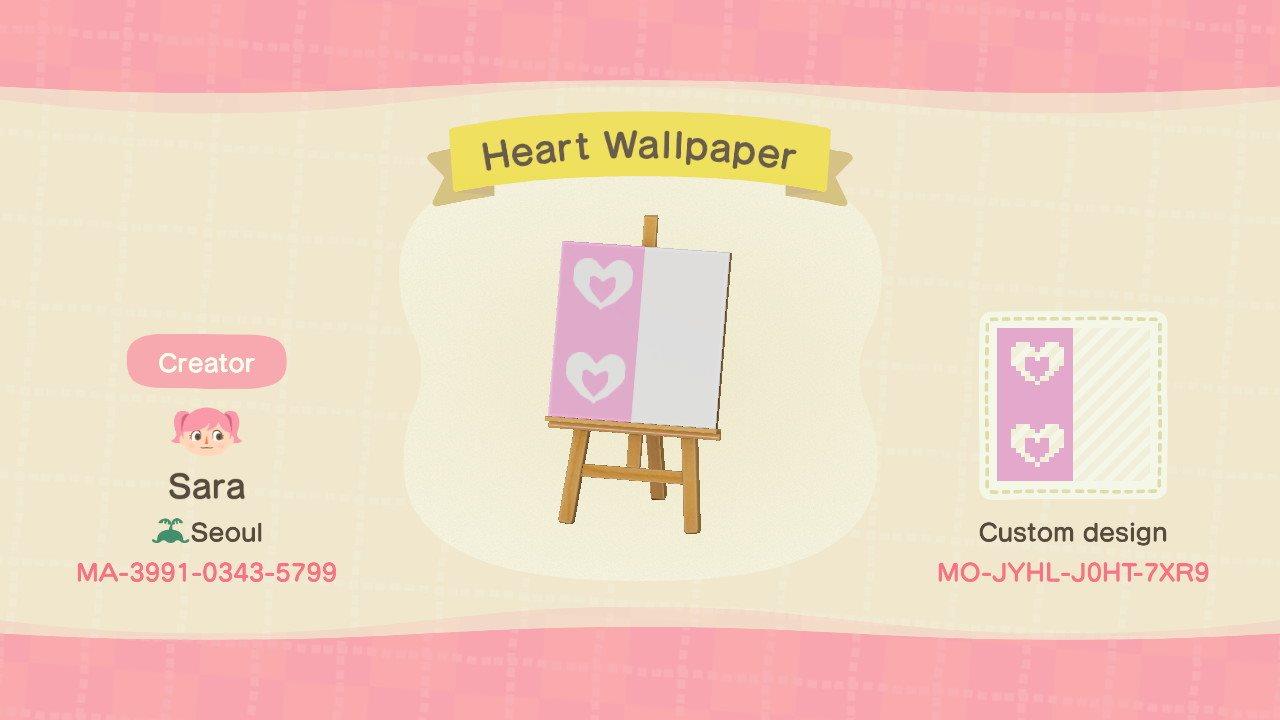 Animal Crossing Design Code: MO-JYHL-J0HT-7XR9 Heart Wallpaper