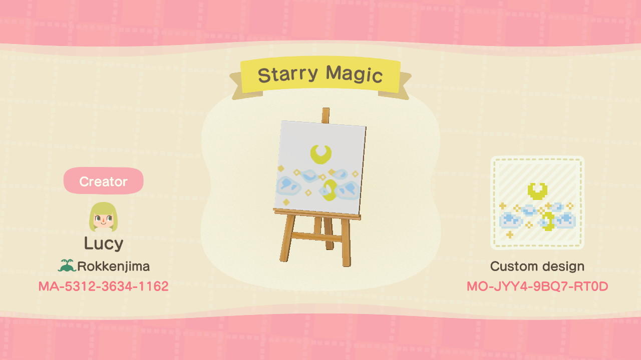 Animal Crossing Design Code: MO-JYY4-9BQ7-RT0D Starry Magic