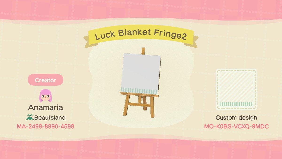 Animal Crossing Design Code: MO-K0BS-VCXQ-9MDC LUCK BLANKET FRINGE