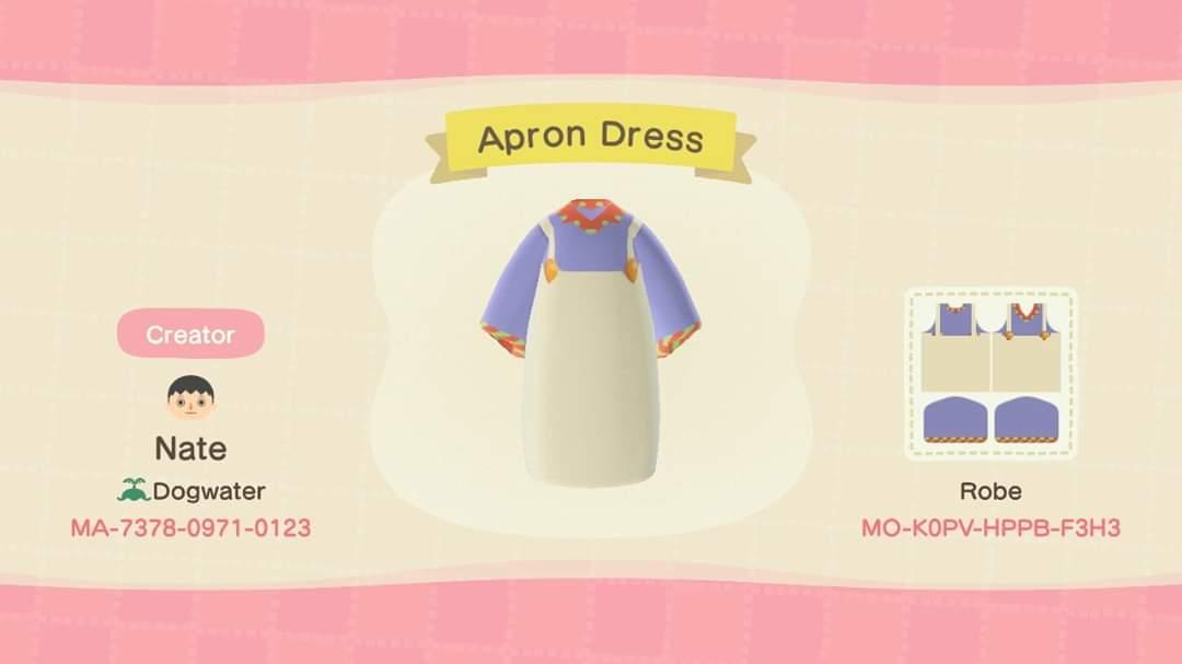 Animal Crossing Design Code: MO-K0PV-HPPB-F3H3 Apron Dress