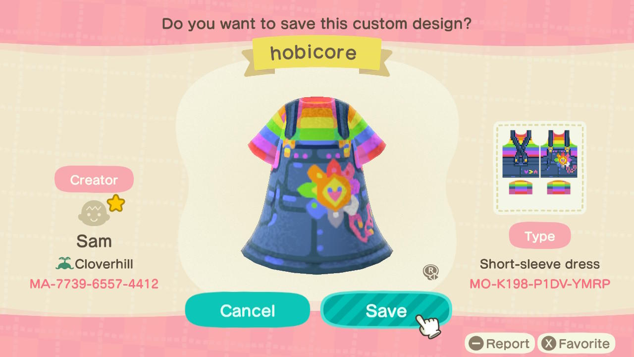 Animal Crossing Design Code: MO-K198-P1DV-YMRP Hobicore