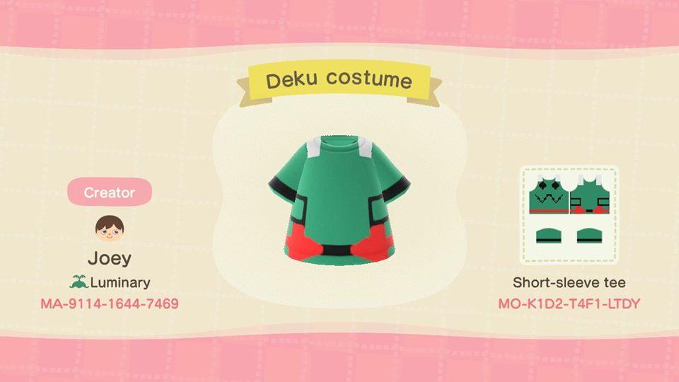 Animal Crossing Design Code: MO-K1D2-T4F1-LTDY Deku Costume