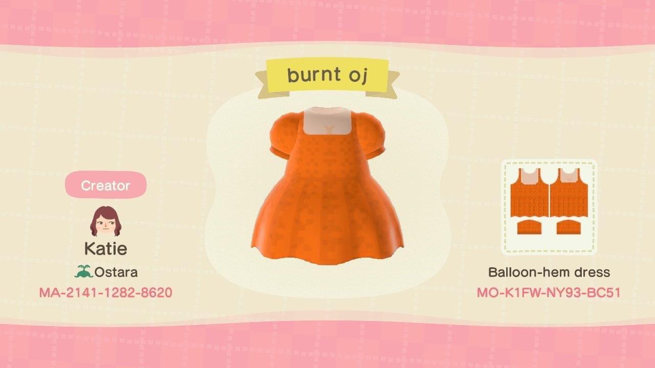 Animal Crossing Design Code: MO-K1FW-NY93-BC51 burnt oj
