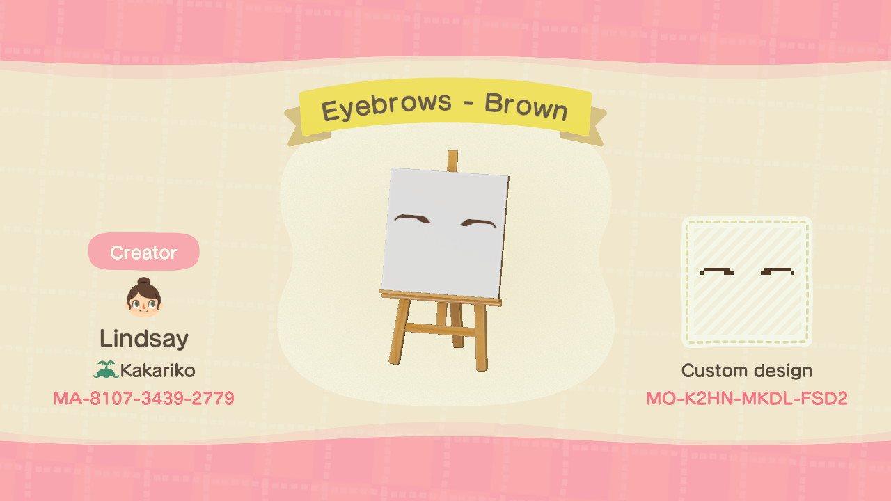 Animal Crossing Design Code: MO-K2HN-MKDL-FSD2 Eyebrows - Brown