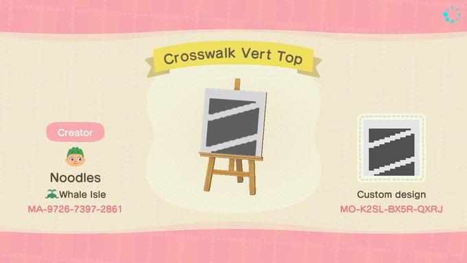 Animal Crossing Design Code: MO-K2SL-BX5R-QXRJ Crosswalk Vert Top