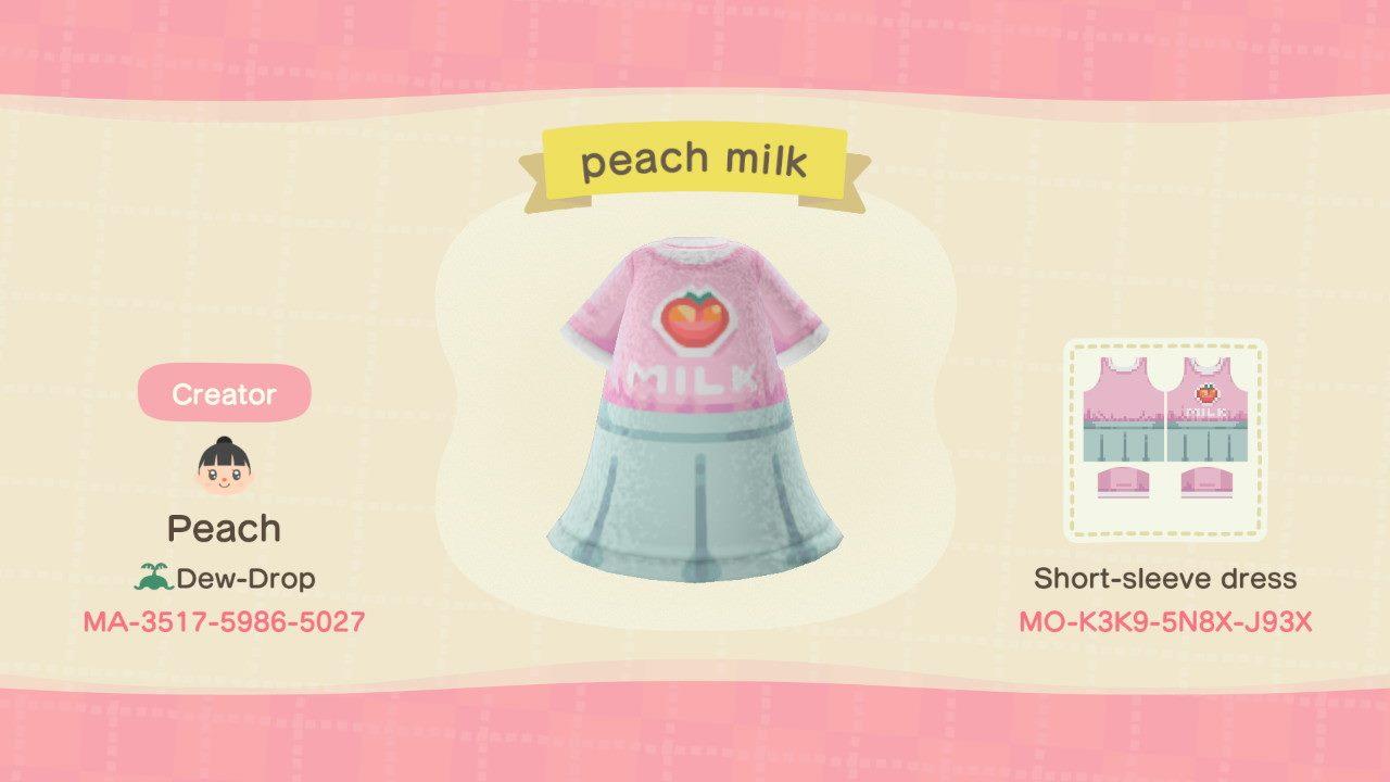 Animal Crossing Design Code: MO-K3K9-5N8X-J93X peach milk