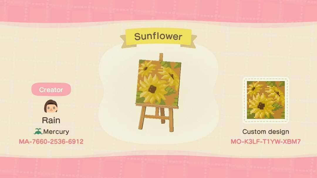 Animal Crossing Design Code: MO-K3LF-T1YW-XBM7 Sunflower
