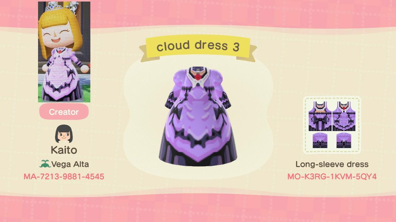 Animal Crossing Design Code: MO-K3RG-1KVM-5QY4 Cloud Strife Dress 3