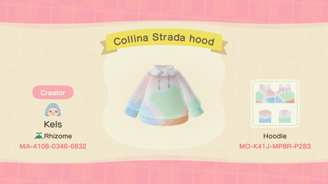 Animal Crossing Design Code: MO-K41J-MP8R-P283 Collina Strada hoody