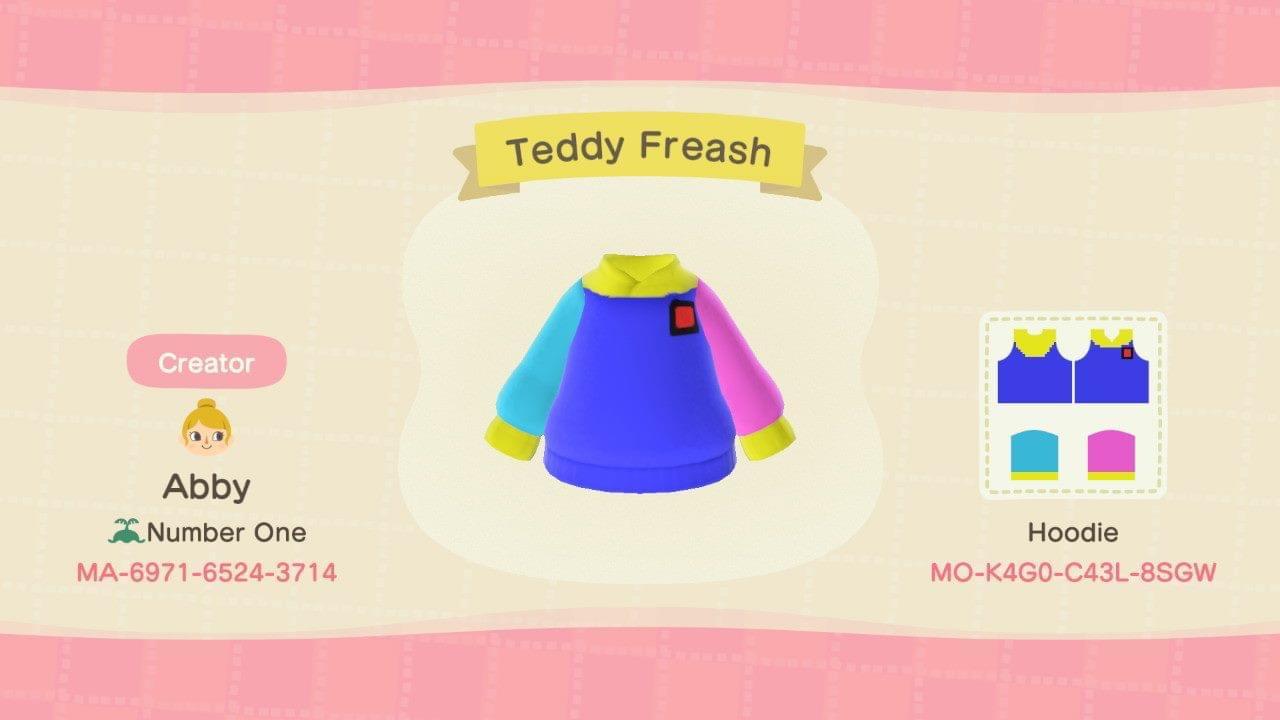 Animal Crossing Design Code: MO-K4G0-C43L-8SGW Teddy Freash
