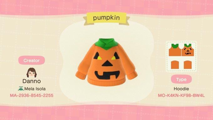 Animal Crossing Design Code: MO-K4KN-KF98-BW4L Pumpkin Hoodie