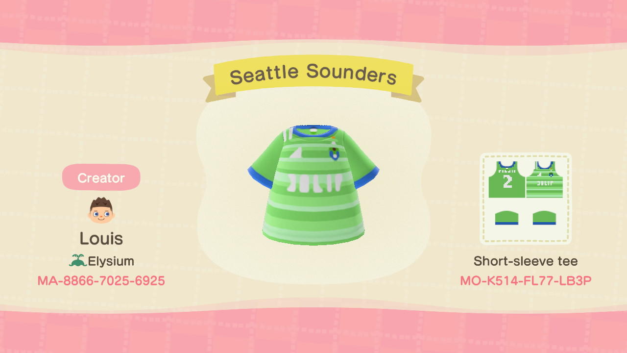 Animal Crossing Design Code: MO-K514-FL77-LB3P Seattle Sounders FC