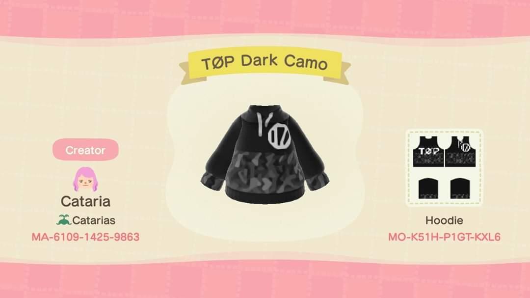 Animal Crossing Design Code: MO-K51H-P1GT-KXL6 TØP Dark Camo