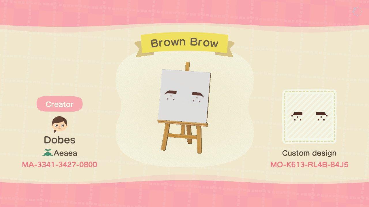 Animal Crossing Design Code: MO-K613-RL4B-84J5 Brown Brow