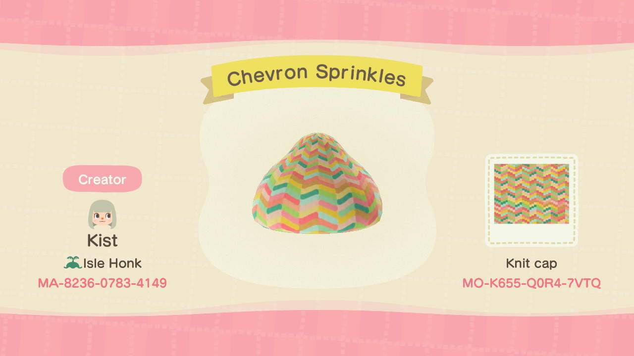 Animal Crossing Design Code: MO-K655-Q0R4-7VTQ Chevron Sprinkles