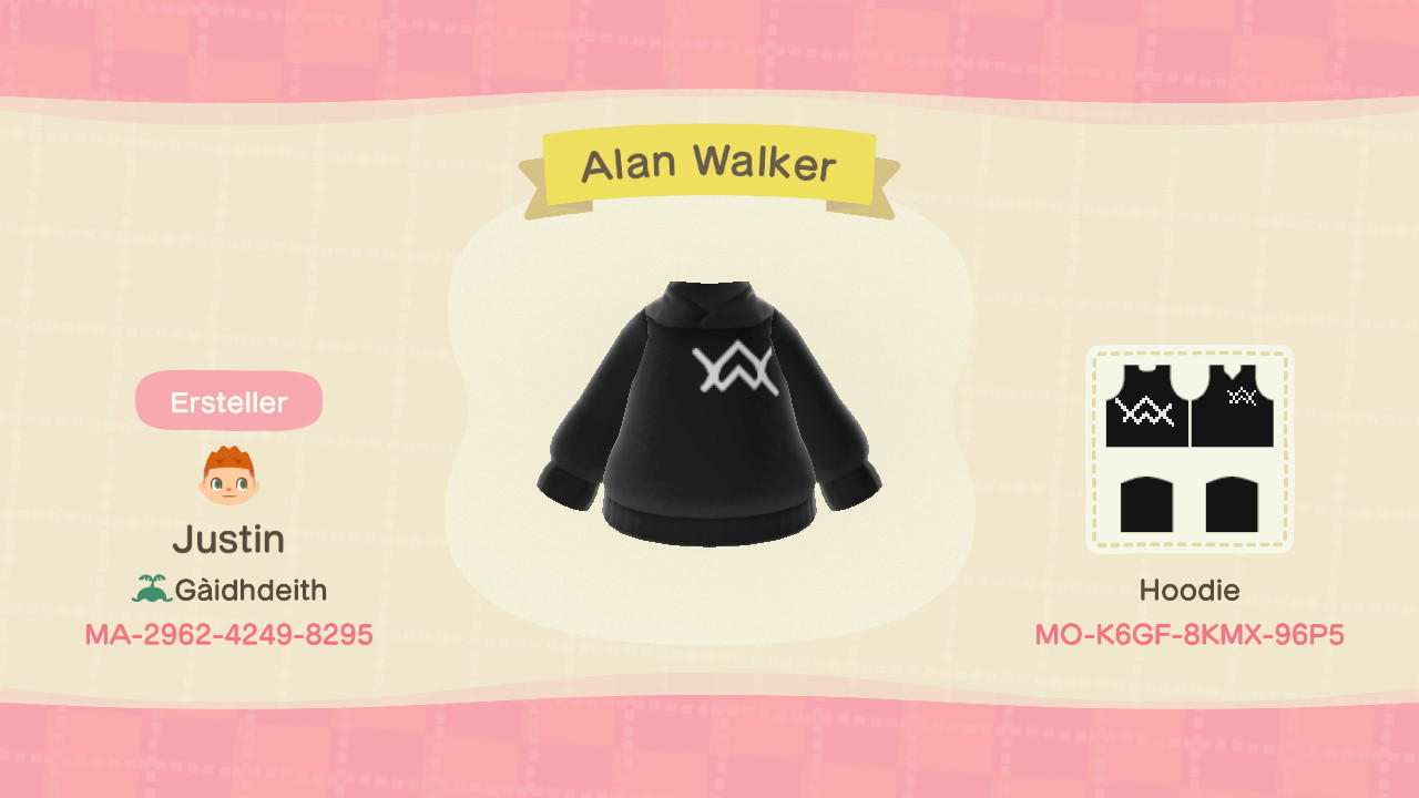 Animal Crossing Design Code: MO-K6GF-8KMX-96P5 Alan Walker