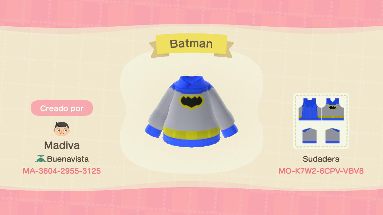 Animal Crossing Design Code: MO-K7W2-6CPV-VBV8 Batman