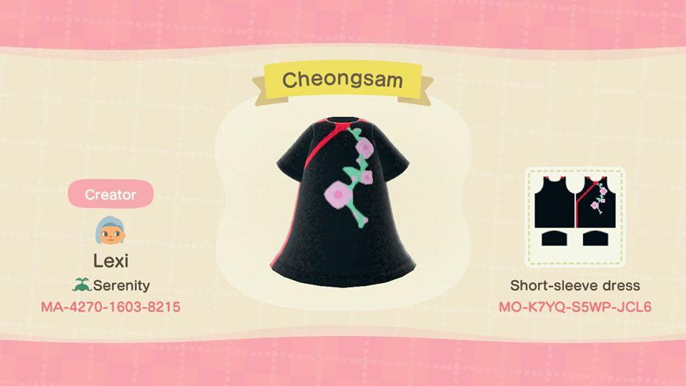 Animal Crossing Design Code: MO-K7YQ-S5WP-JCL6 Cheongsam