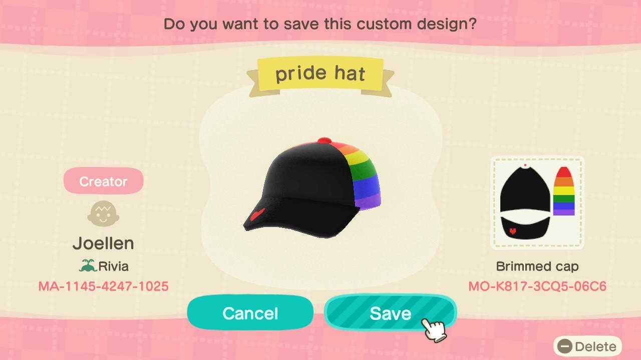 Animal Crossing Design Code: MO-K817-3CQ5-06C6 Pride