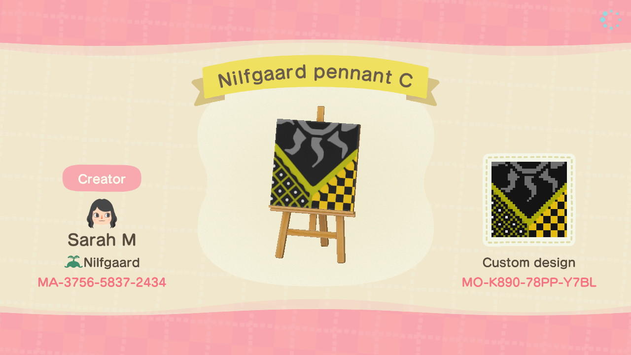 Animal Crossing Design Code: MO-K890-78PP-Y7BL Witcher Nilf flag C