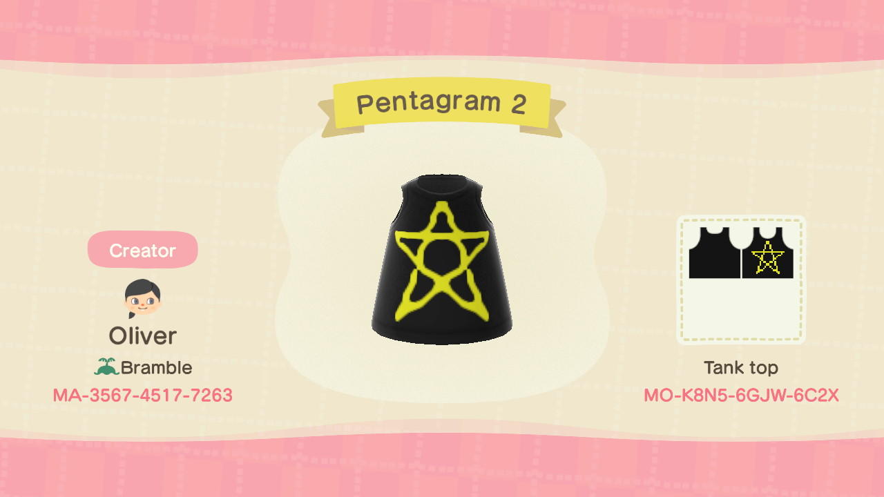 Animal Crossing Design Code: MO-K8N5-6GJW-6C2X Pentagram 2